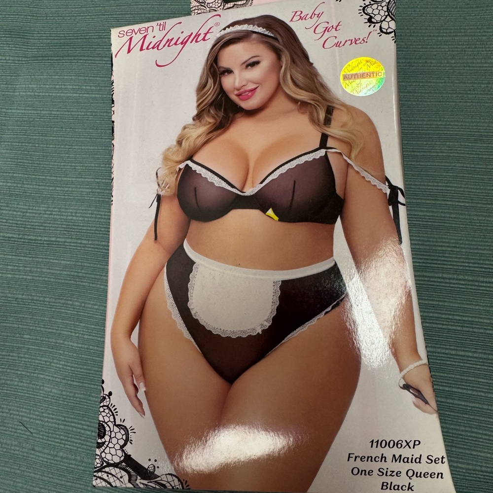 Seven 'til Midnight Black French Maid Bra Set